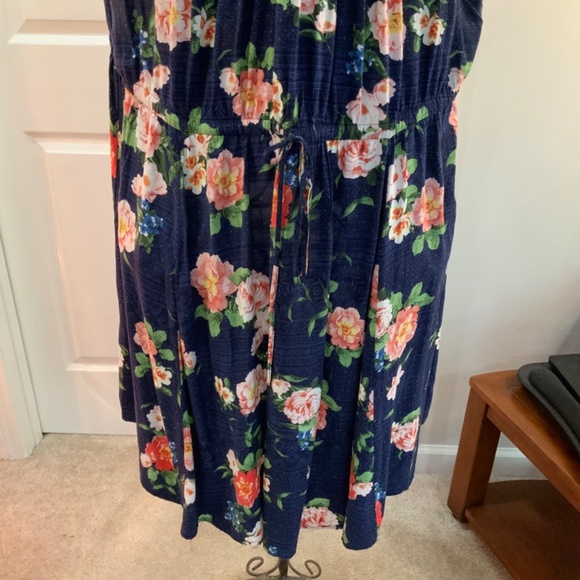 TORRID FLORAL MIDI SLEEVELESS SUMMER NAVY BOHO DRESS PLUS SIZE 4X - Picture 3 of 8